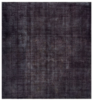 Black Over Dyed Vintage Rug 8'1'' x 8'9'' ft 246 x 266 cm