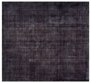 Black Over Dyed Vintage Rug 8'1'' x 8'9'' ft 246 x 266 cm