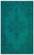 Traditional Design Turquoise Over Dyed Vintage Rug 5'10'' x 9'2'' ft 177 x 280 cm