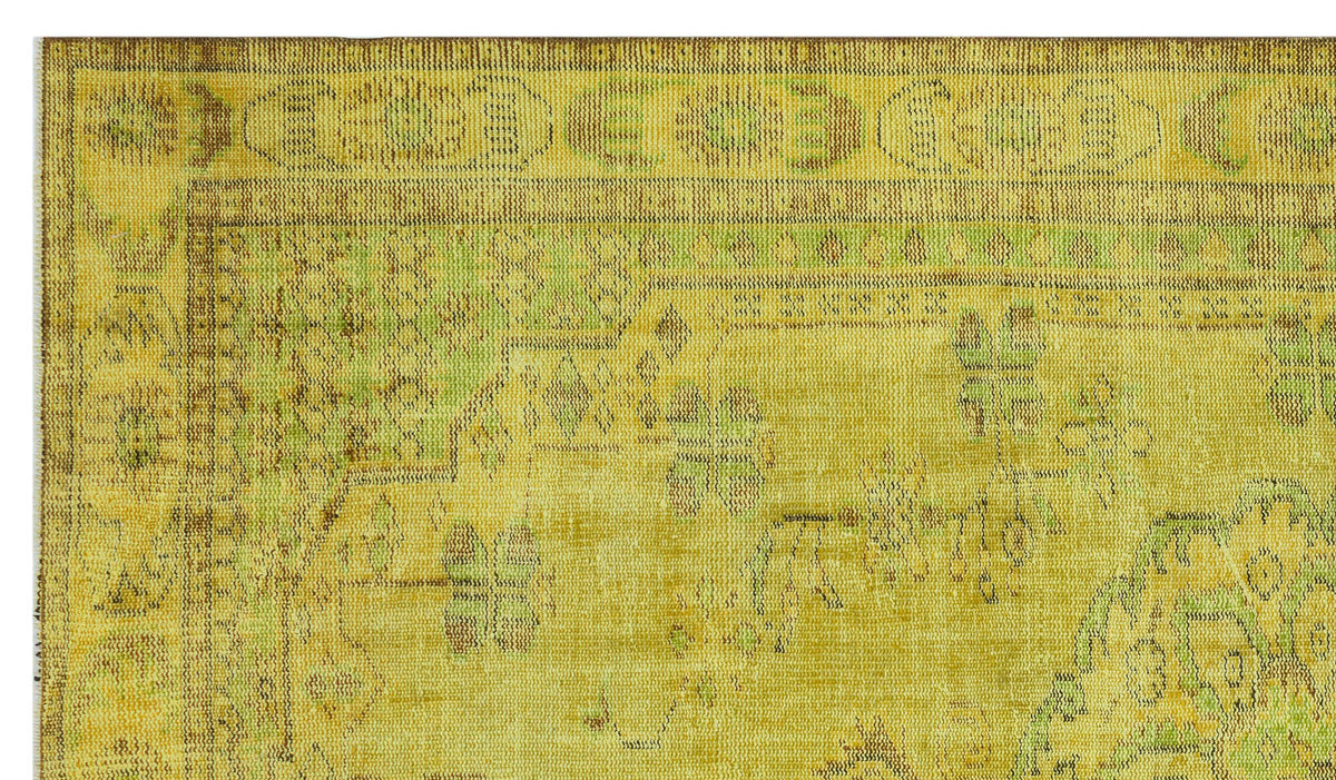Yellow Over Dyed Vintage Rug 6&#39;1&#39;&#39; x 10&#39;4&#39;&#39; ft 186 x 316 cm