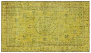 Yellow Over Dyed Vintage Rug 6'1'' x 10'4'' ft 186 x 316 cm