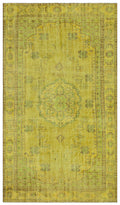 Yellow Over Dyed Vintage Rug 6'1'' x 10'4'' ft 186 x 316 cm