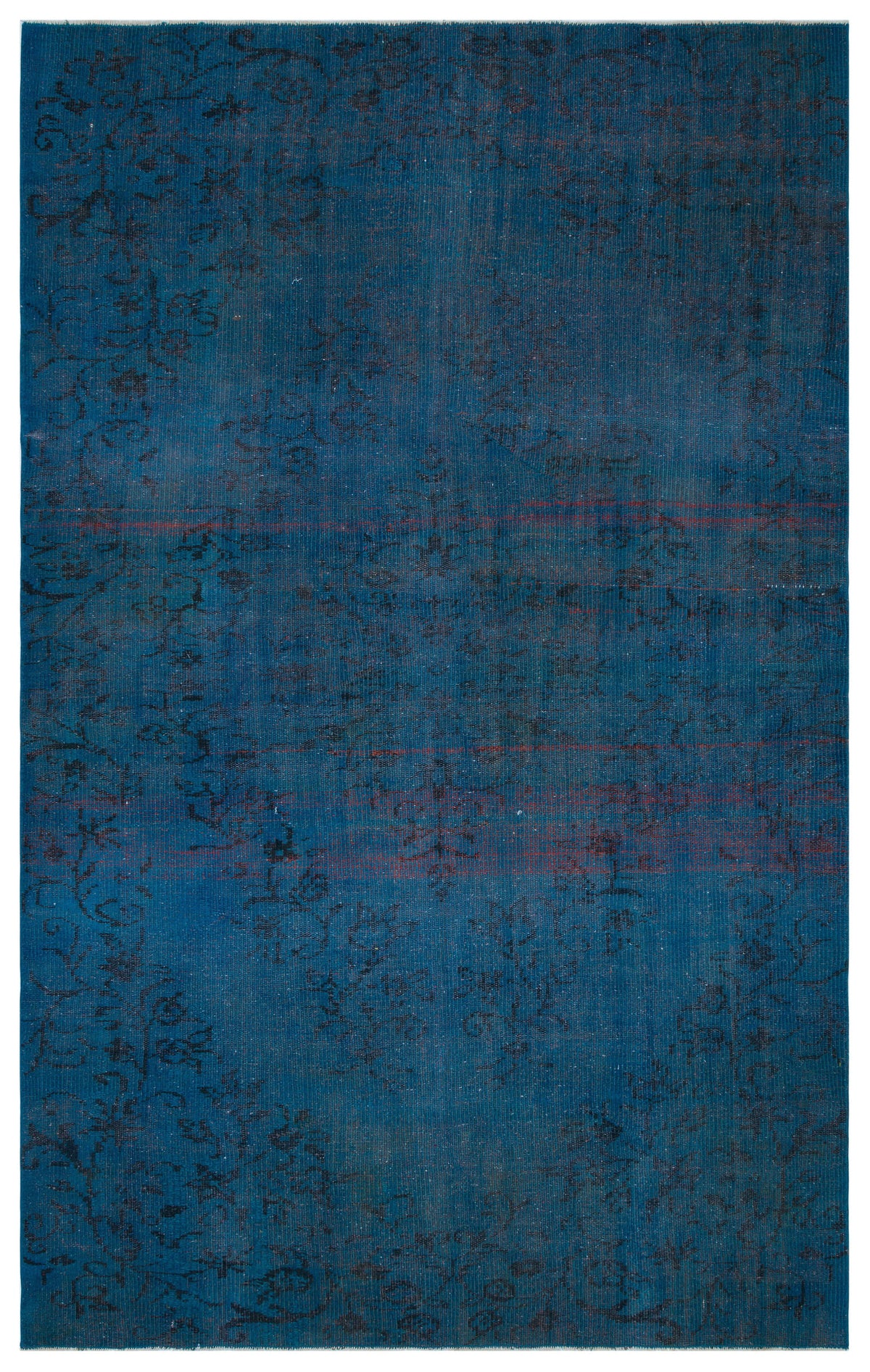 Traditional Design Blue Over Dyed Vintage Rug 5&#39;10&#39;&#39; x 9&#39;7&#39;&#39; ft 178 x 293 cm