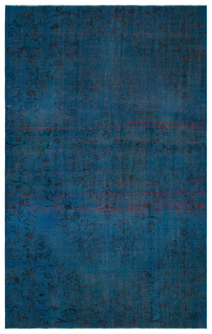 Traditional Design Blue Over Dyed Vintage Rug 5'10'' x 9'7'' ft 178 x 293 cm
