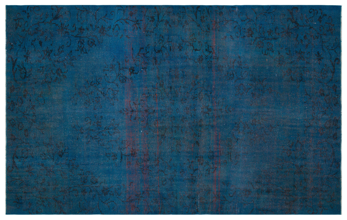 Traditional Design Blue Over Dyed Vintage Rug 5&#39;10&#39;&#39; x 9&#39;7&#39;&#39; ft 178 x 293 cm