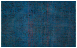 Traditional Design Blue Over Dyed Vintage Rug 5'10'' x 9'7'' ft 178 x 293 cm