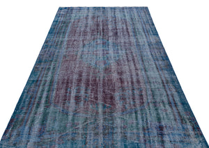 Traditional Design Blue Distressed Vintage Rug 4'9'' x 8'2'' ft 144 x 248 cm