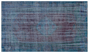 Traditional Design Blue Distressed Vintage Rug 4'9'' x 8'2'' ft 144 x 248 cm