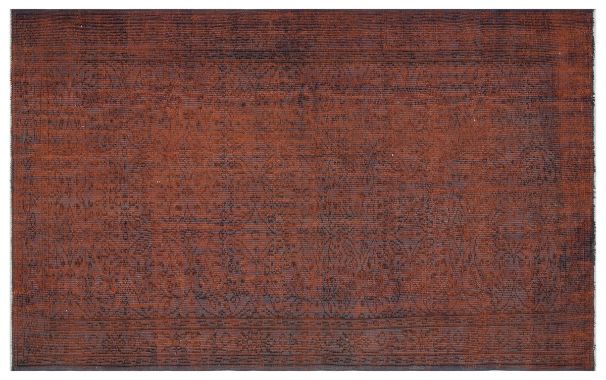 Brown Over Dyed Vintage Rug 5&#39;3&#39;&#39; x 8&#39;4&#39;&#39; ft 161 x 254 cm