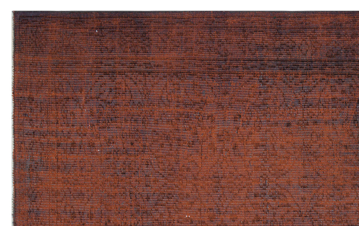 Brown Over Dyed Vintage Rug 5&#39;3&#39;&#39; x 8&#39;4&#39;&#39; ft 161 x 254 cm