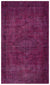 Distressed Fuchsia Over Dyed Vintage Rug 5'8'' x 9'9'' ft 173 x 296 cm