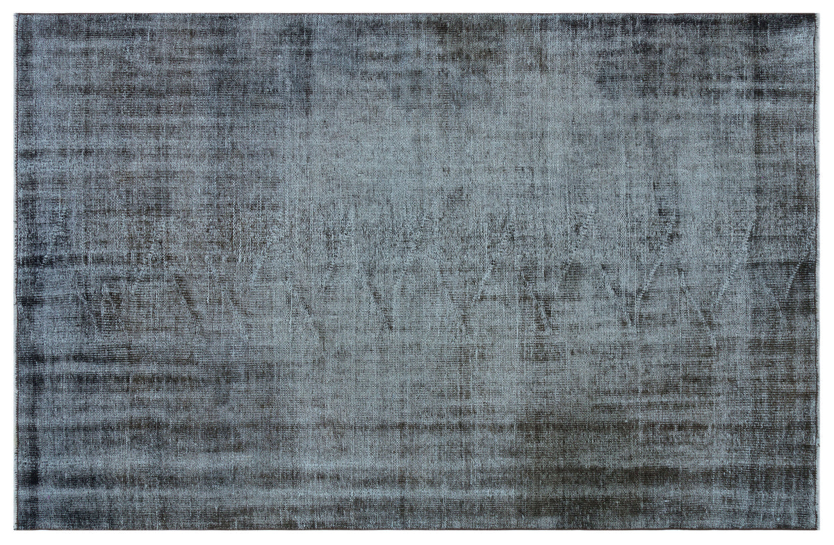 Gray Over Dyed Vintage Rug 5&#39;3&#39;&#39; x 7&#39;12&#39;&#39; ft 159 x 243 cm