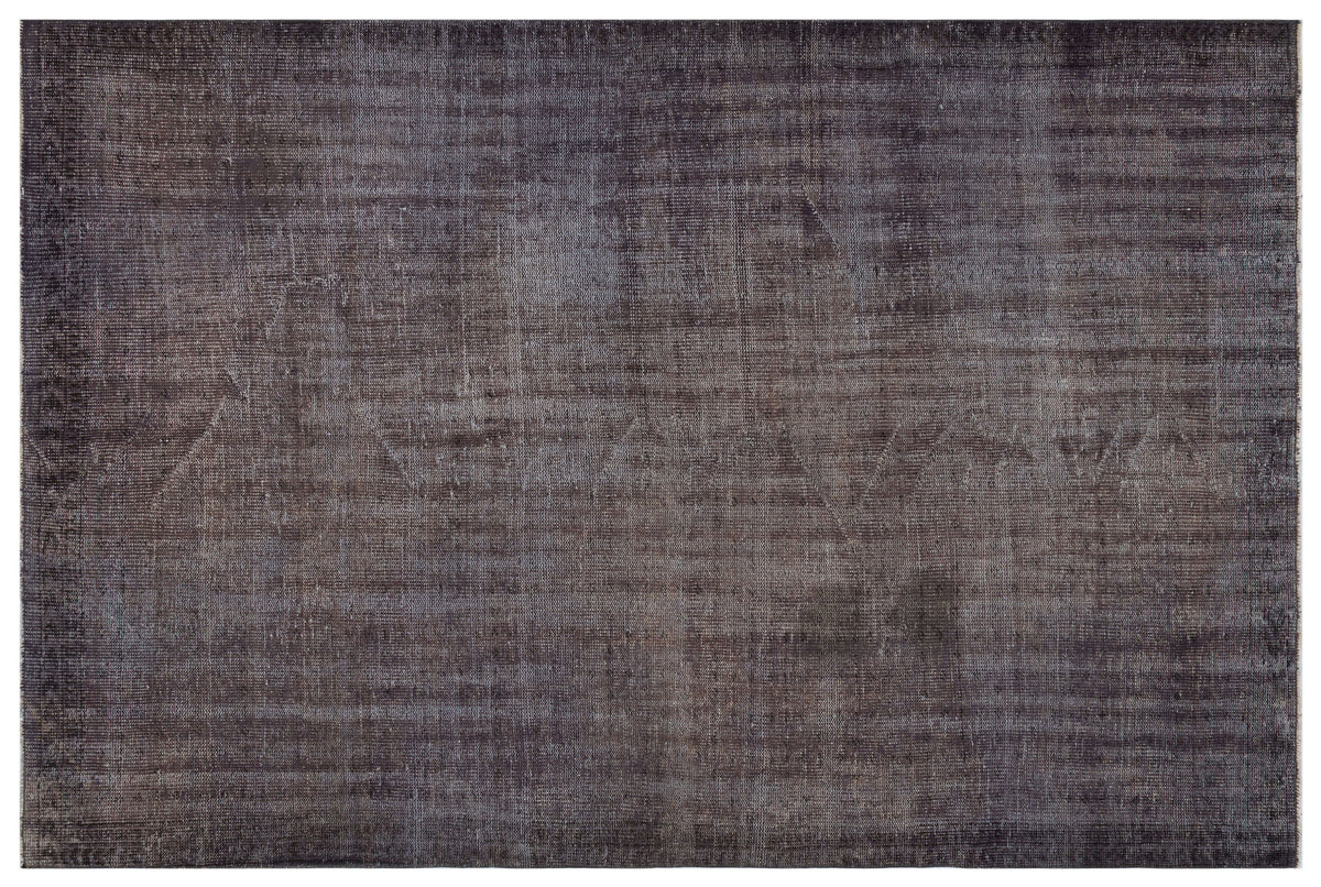Gray Over Dyed Vintage Rug 5&#39;11&#39;&#39; x 8&#39;11&#39;&#39; ft 180 x 271 cm