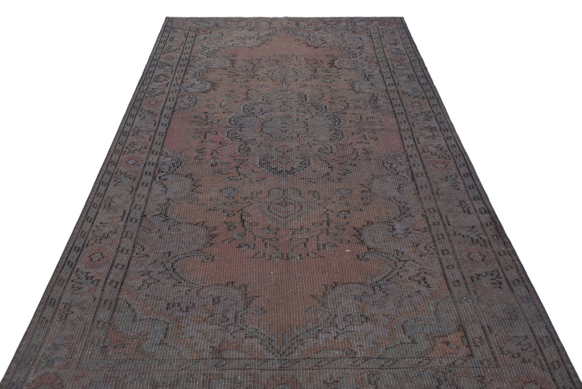 Gray Over Dyed Vintage Rug 5&#39;3&#39;&#39; x 9&#39;2&#39;&#39; ft 160 x 280 cm