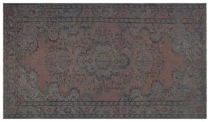 Gray Over Dyed Vintage Rug 5'3'' x 9'2'' ft 160 x 280 cm