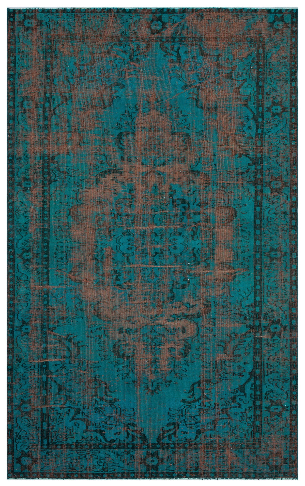 Traditional Design Blue Over Dyed Vintage Rug 6&#39;0&#39;&#39; x 9&#39;8&#39;&#39; ft 183 x 294 cm