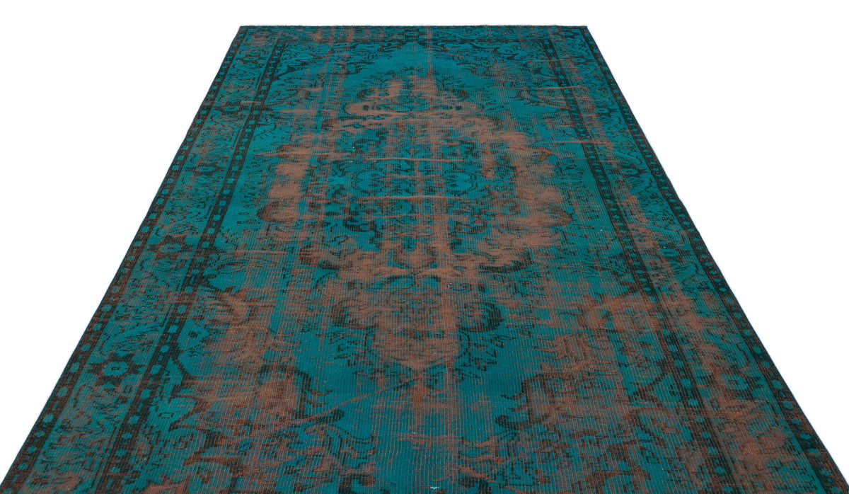 Traditional Design Blue Over Dyed Vintage Rug 6&#39;0&#39;&#39; x 9&#39;8&#39;&#39; ft 183 x 294 cm