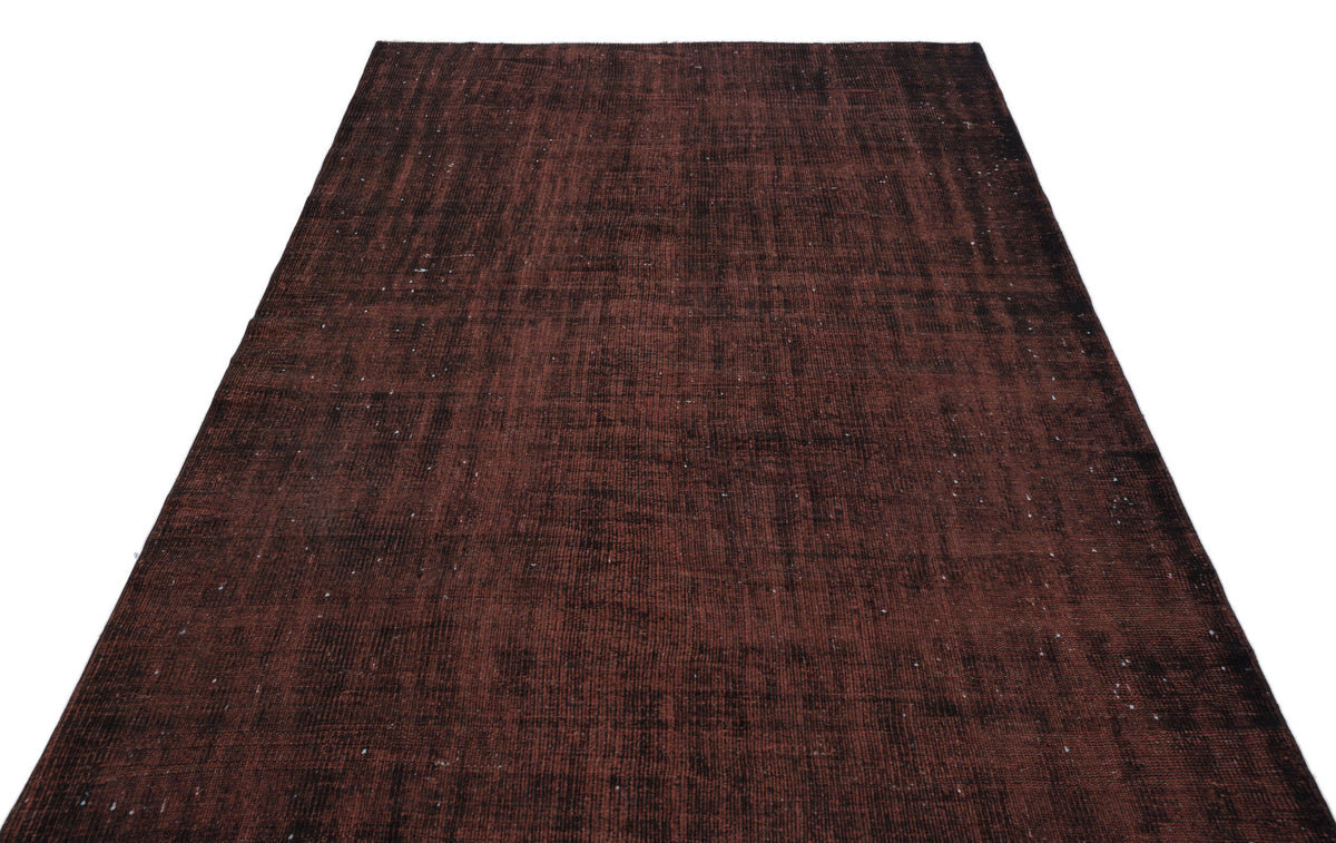 Brown Over Dyed Vintage Rug 5&#39;4&#39;&#39; x 8&#39;8&#39;&#39; ft 163 x 263 cm