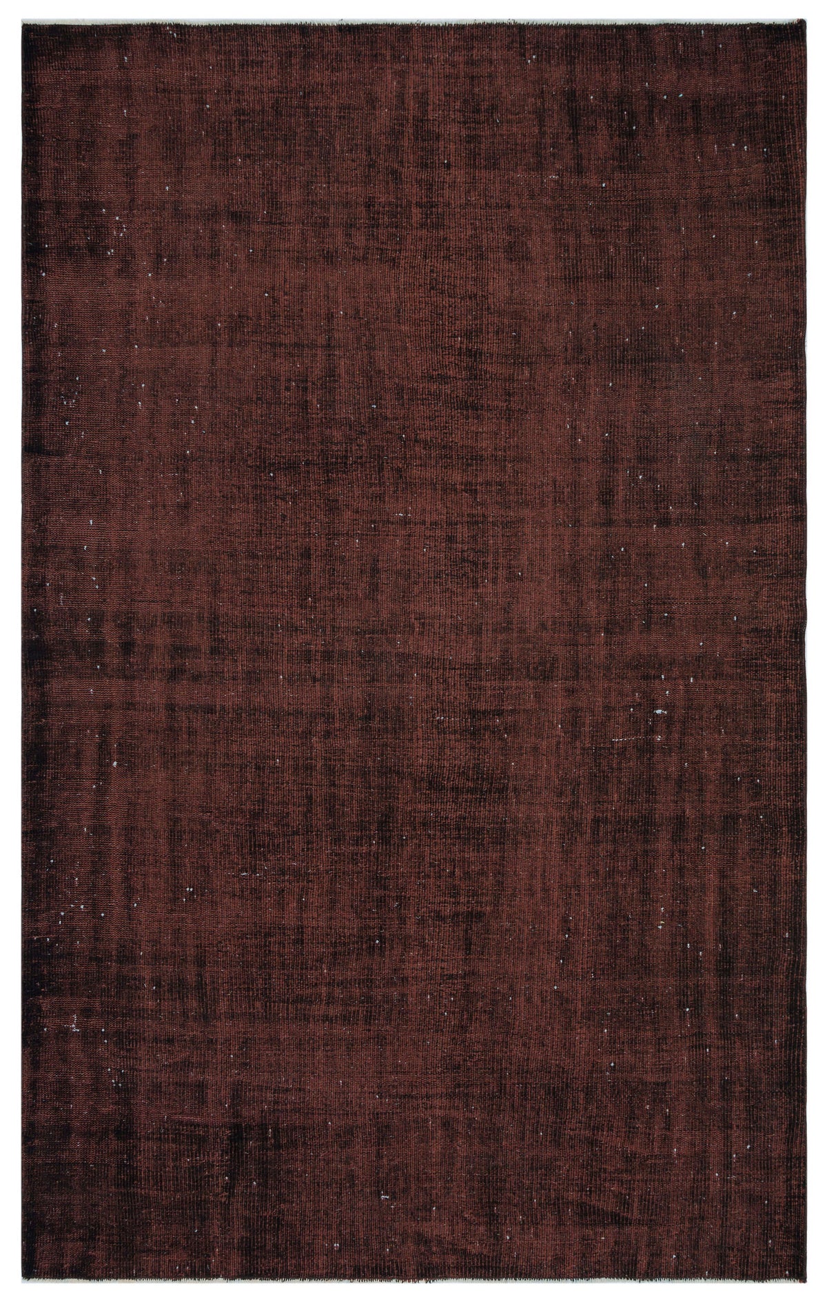 Brown Over Dyed Vintage Rug 5&#39;4&#39;&#39; x 8&#39;8&#39;&#39; ft 163 x 263 cm