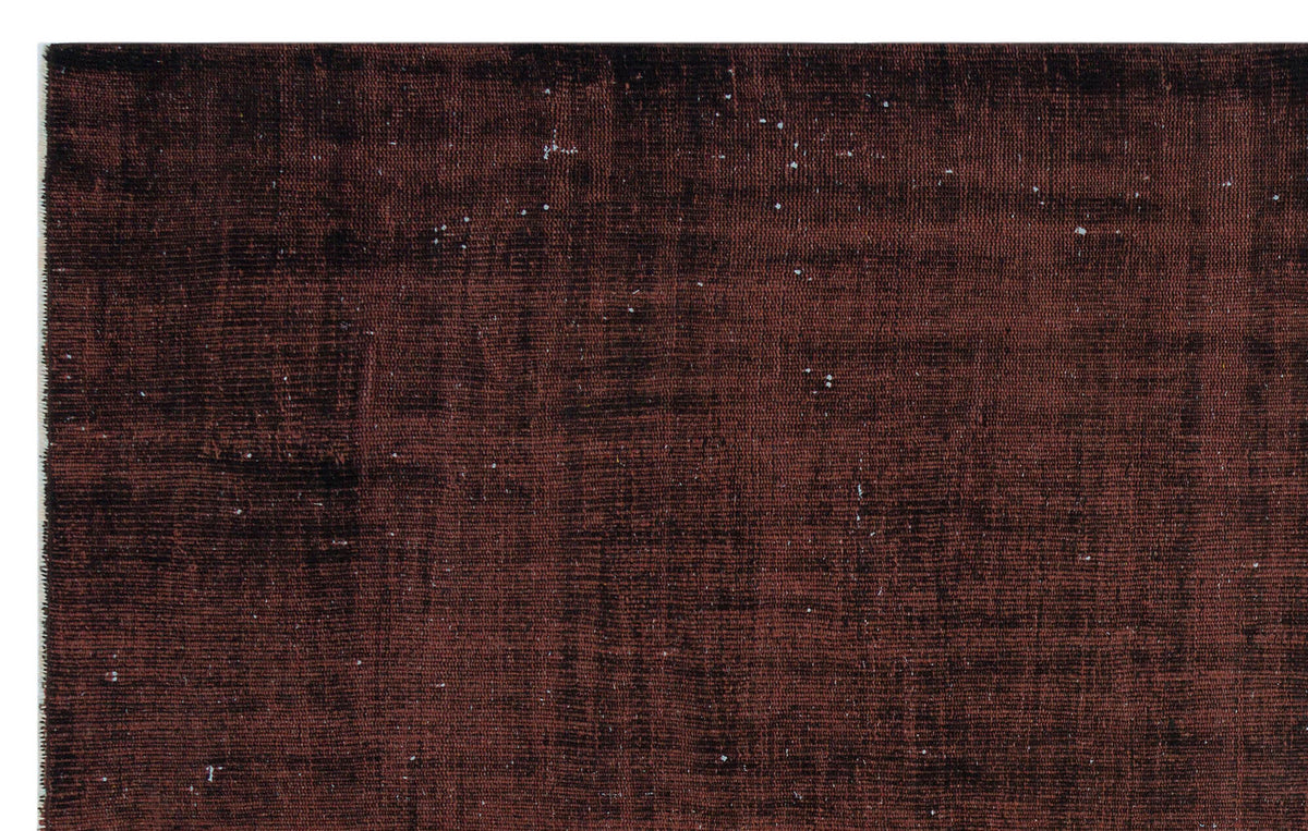 Brown Over Dyed Vintage Rug 5&#39;4&#39;&#39; x 8&#39;8&#39;&#39; ft 163 x 263 cm