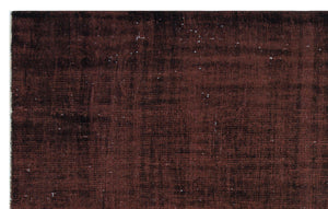Brown Over Dyed Vintage Rug 5'4'' x 8'8'' ft 163 x 263 cm