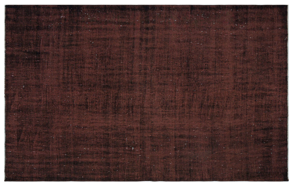 Brown Over Dyed Vintage Rug 5&#39;4&#39;&#39; x 8&#39;8&#39;&#39; ft 163 x 263 cm
