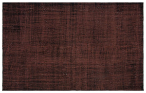 Brown Over Dyed Vintage Rug 5'4'' x 8'8'' ft 163 x 263 cm