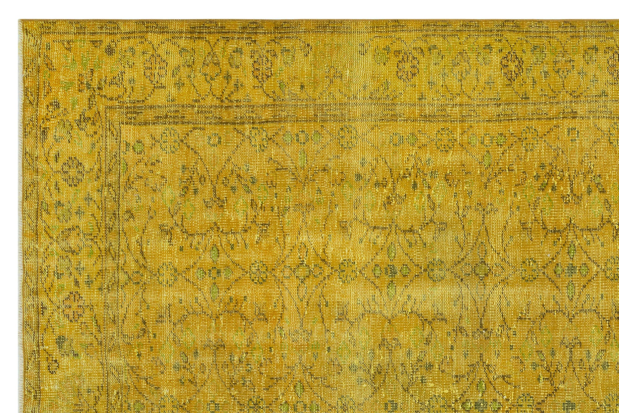 Yellow Over Dyed Vintage Rug 6'0'' x 9'3'' ft 184 x 282 cm