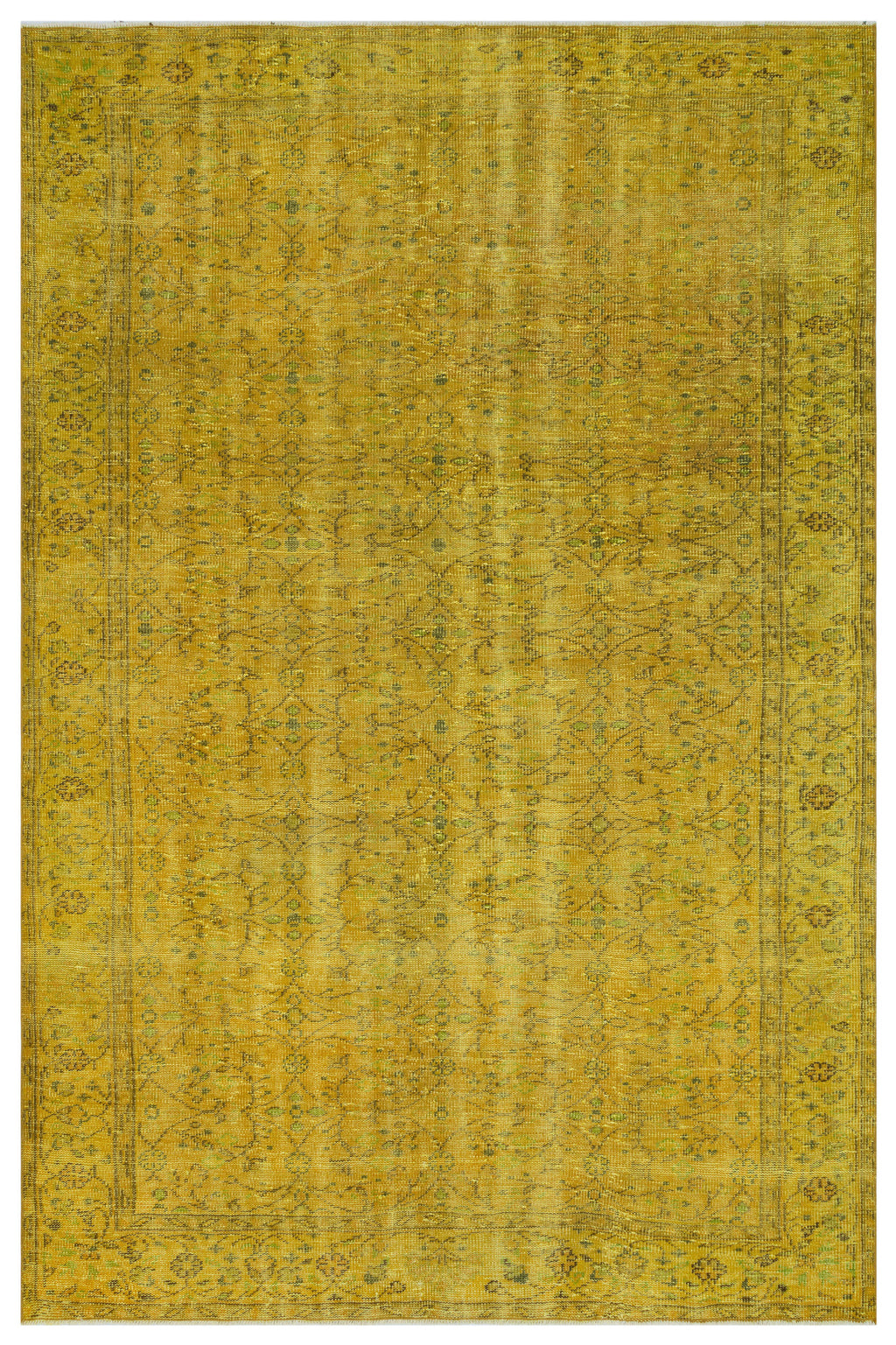 Yellow Over Dyed Vintage Rug 6'0'' x 9'3'' ft 184 x 282 cm