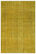 Yellow Over Dyed Vintage Rug 6'0'' x 9'3'' ft 184 x 282 cm