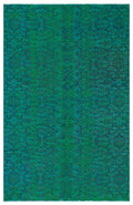 Retro Design Turquoise Over Dyed Vintage Rug 5'4'' x 8'6'' ft 162 x 258 cm