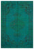 Traditional Design Turquoise Over Dyed Vintage Rug 5'10'' x 8'4'' ft 178 x 255 cm
