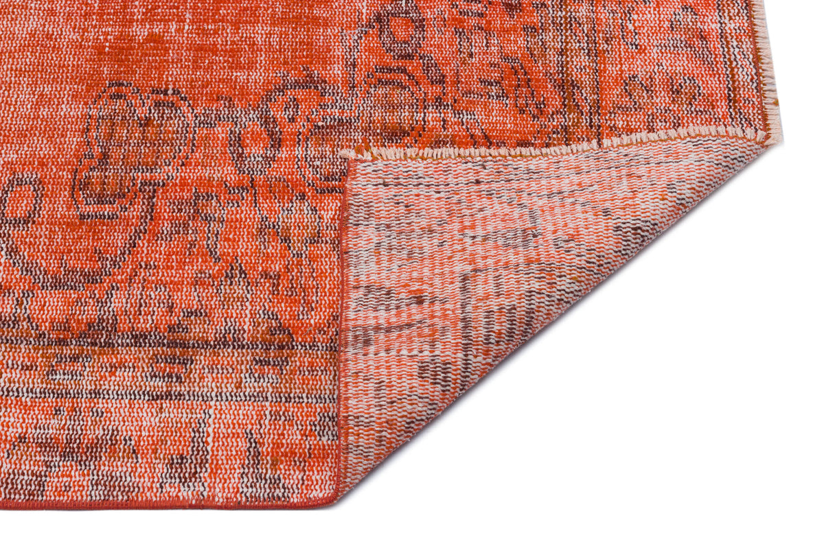 Orange Over Dyed Vintage Rug 5&#39;8&#39;&#39; x 9&#39;5&#39;&#39; ft 173 x 286 cm