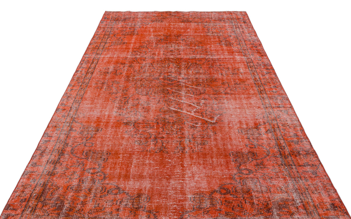 Orange Over Dyed Vintage Rug 5&#39;8&#39;&#39; x 9&#39;5&#39;&#39; ft 173 x 286 cm