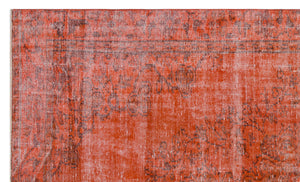 Orange Over Dyed Vintage Rug 5'8'' x 9'5'' ft 173 x 286 cm