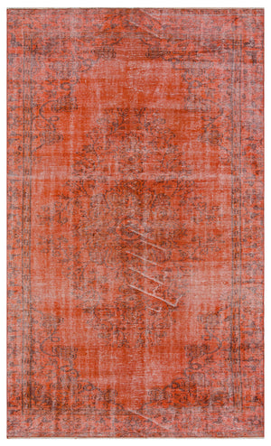 Orange Over Dyed Vintage Rug 5'8'' x 9'5'' ft 173 x 286 cm