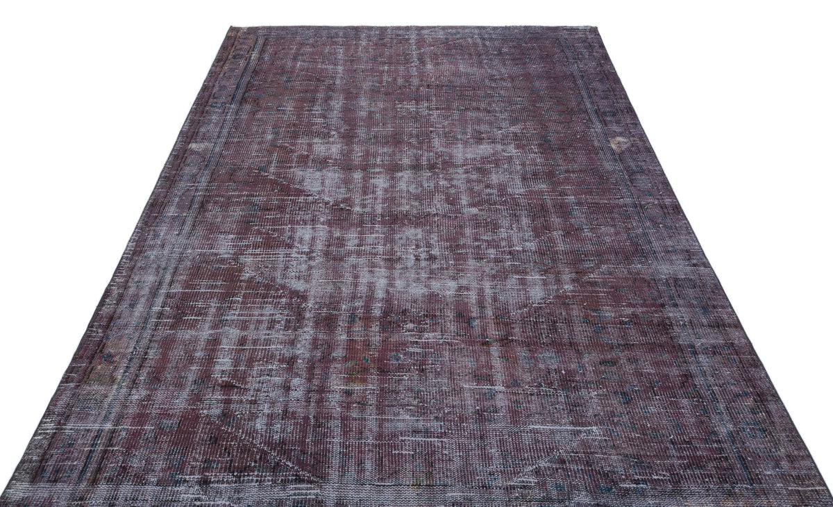 Gray Over Dyed Vintage Rug 5&#39;7&#39;&#39; x 8&#39;2&#39;&#39; ft 169 x 250 cm
