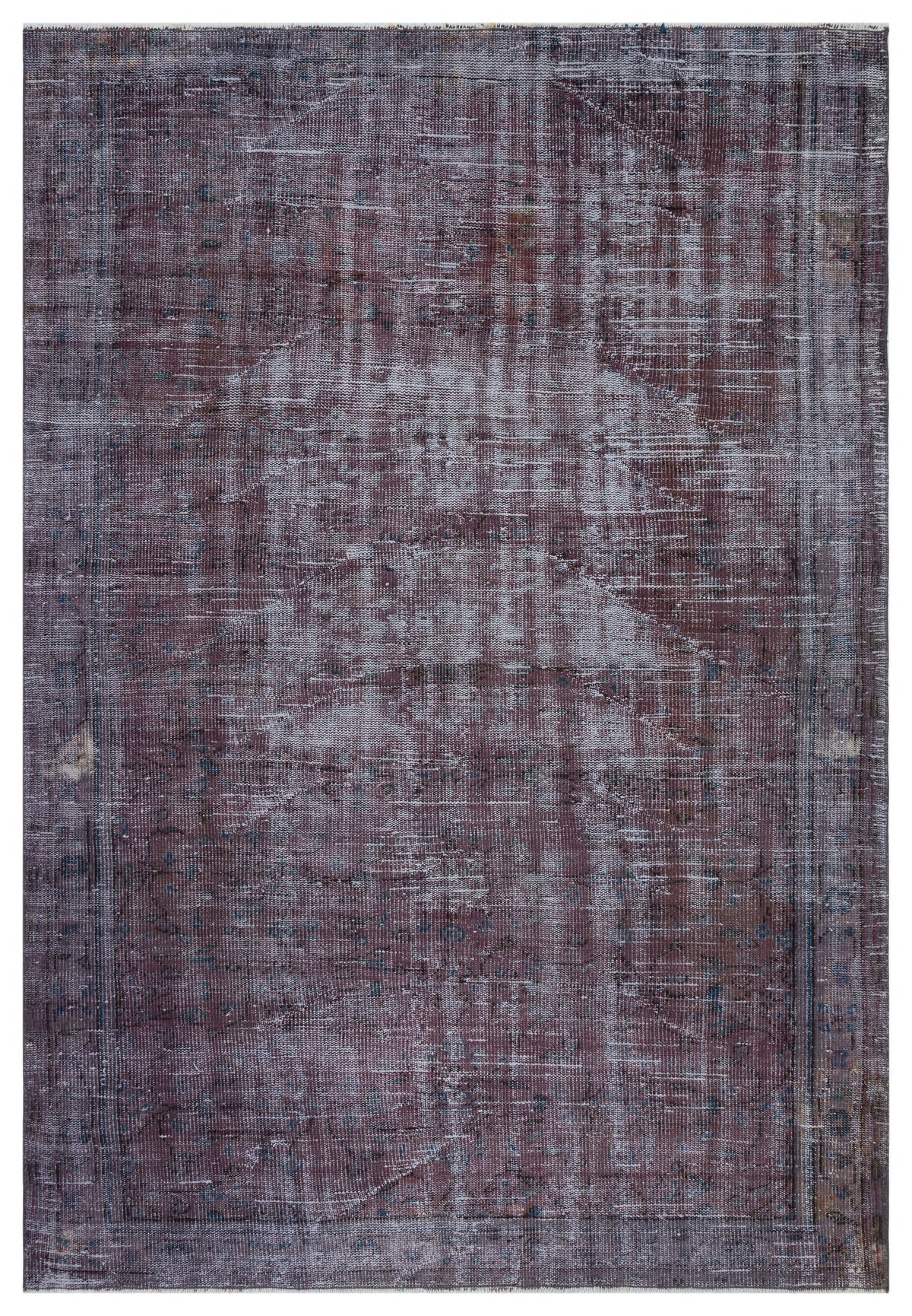 Gray Over Dyed Vintage Rug 5&#39;7&#39;&#39; x 8&#39;2&#39;&#39; ft 169 x 250 cm