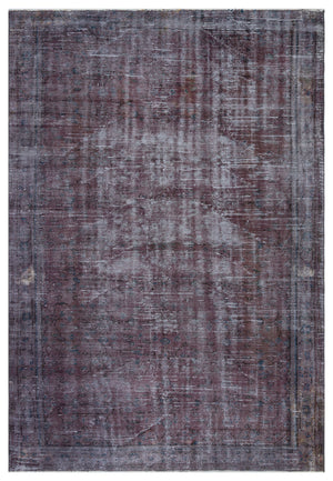 Gray Over Dyed Vintage Rug 5'7'' x 8'2'' ft 169 x 250 cm