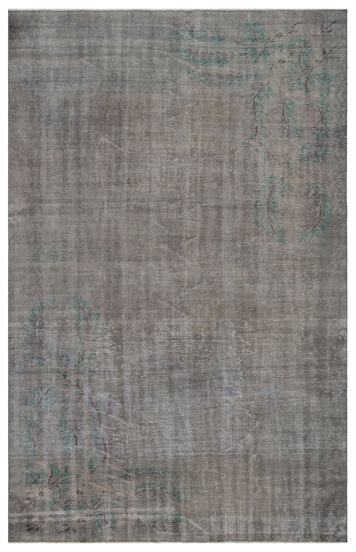Gray Over Dyed Vintage Rug 6&#39;0&#39;&#39; x 9&#39;7&#39;&#39; ft 184 x 293 cm