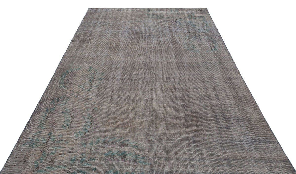 Gray Over Dyed Vintage Rug 6&#39;0&#39;&#39; x 9&#39;7&#39;&#39; ft 184 x 293 cm