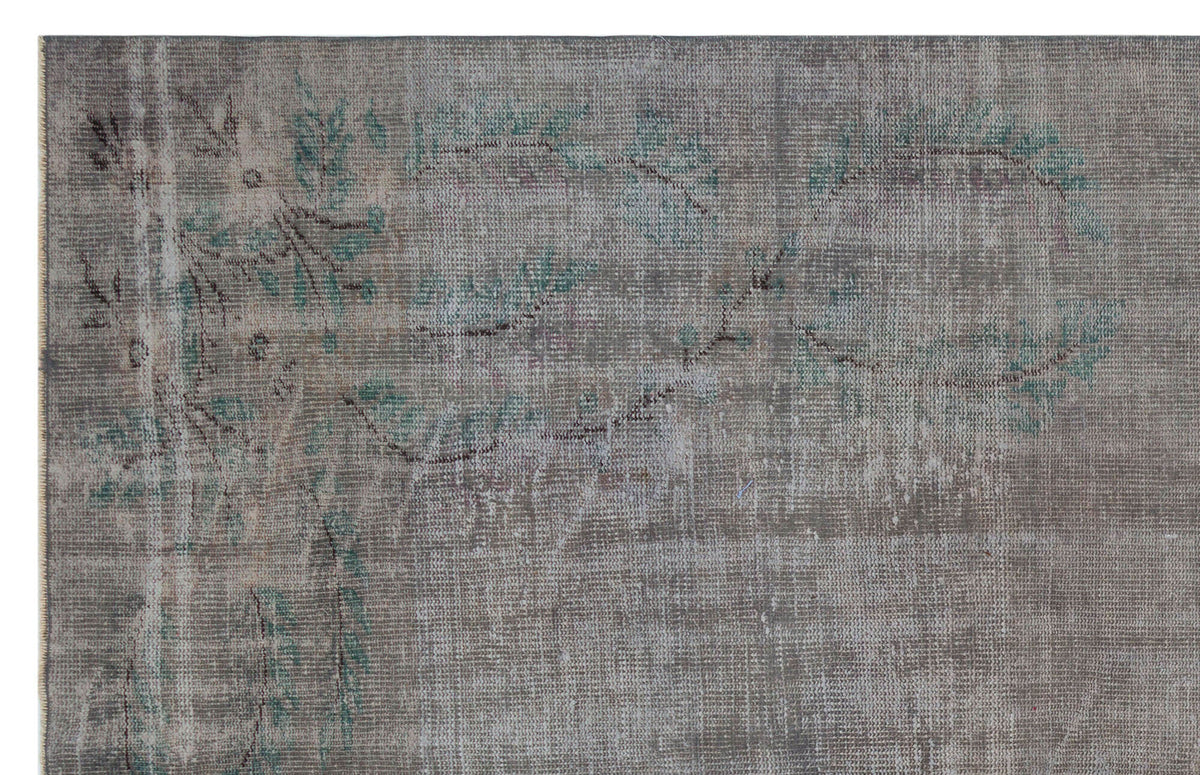 Gray Over Dyed Vintage Rug 6&#39;0&#39;&#39; x 9&#39;7&#39;&#39; ft 184 x 293 cm