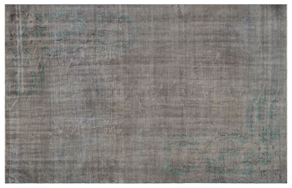 Gray Over Dyed Vintage Rug 6&#39;0&#39;&#39; x 9&#39;7&#39;&#39; ft 184 x 293 cm