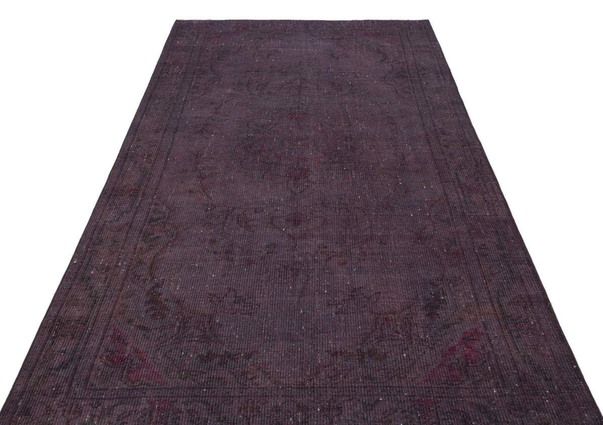 Gray Over Dyed Vintage Rug 4&#39;11&#39;&#39; x 8&#39;8&#39;&#39; ft 150 x 265 cm
