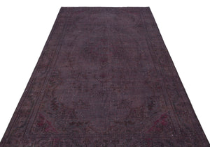 Gray Over Dyed Vintage Rug 4'11'' x 8'8'' ft 150 x 265 cm