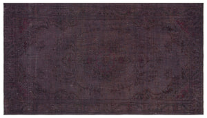 Gray Over Dyed Vintage Rug 4'11'' x 8'8'' ft 150 x 265 cm