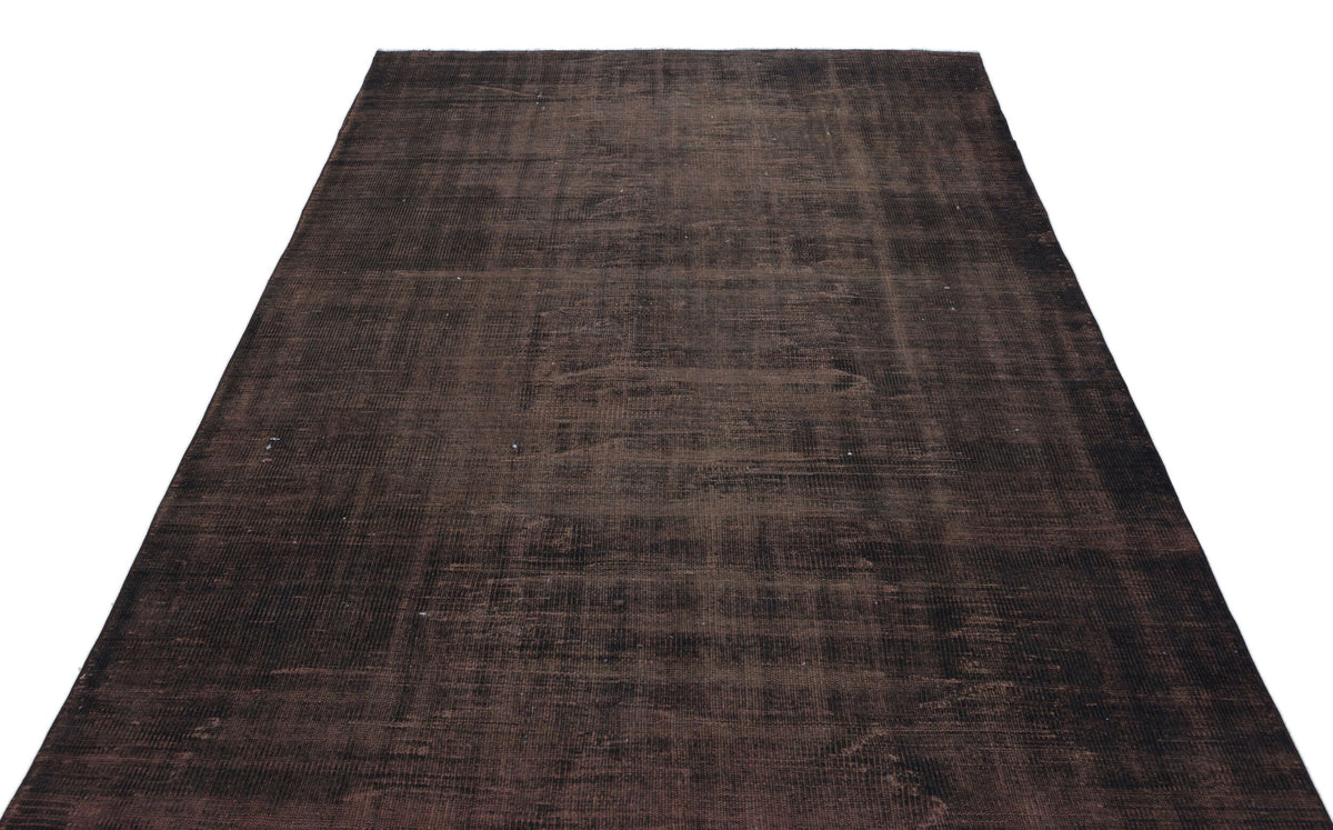 Brown Over Dyed Vintage Rug 5&#39;9&#39;&#39; x 9&#39;0&#39;&#39; ft 174 x 275 cm