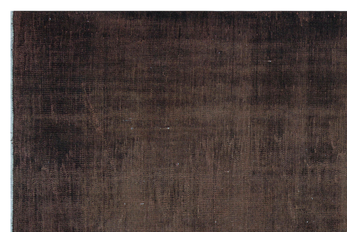Brown Over Dyed Vintage Rug 5&#39;9&#39;&#39; x 9&#39;0&#39;&#39; ft 174 x 275 cm