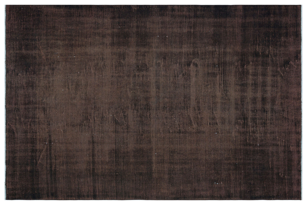 Brown Over Dyed Vintage Rug 5&#39;9&#39;&#39; x 9&#39;0&#39;&#39; ft 174 x 275 cm