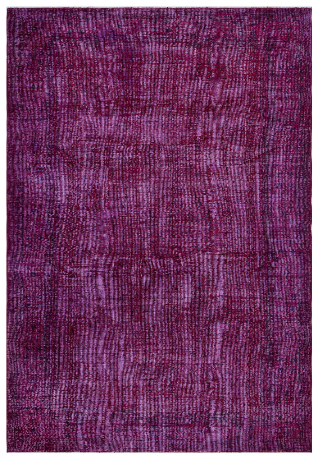 Fuchsia Over Dyed Vintage Rug 6'7'' x 9'7'' ft 201 x 292 cm
